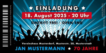 Einladung zum 70. Geburtstag: Ticket Individuelle Einladung