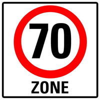 Einladung zum 70. Geburtstag: Verkehrsschild 70 Zone