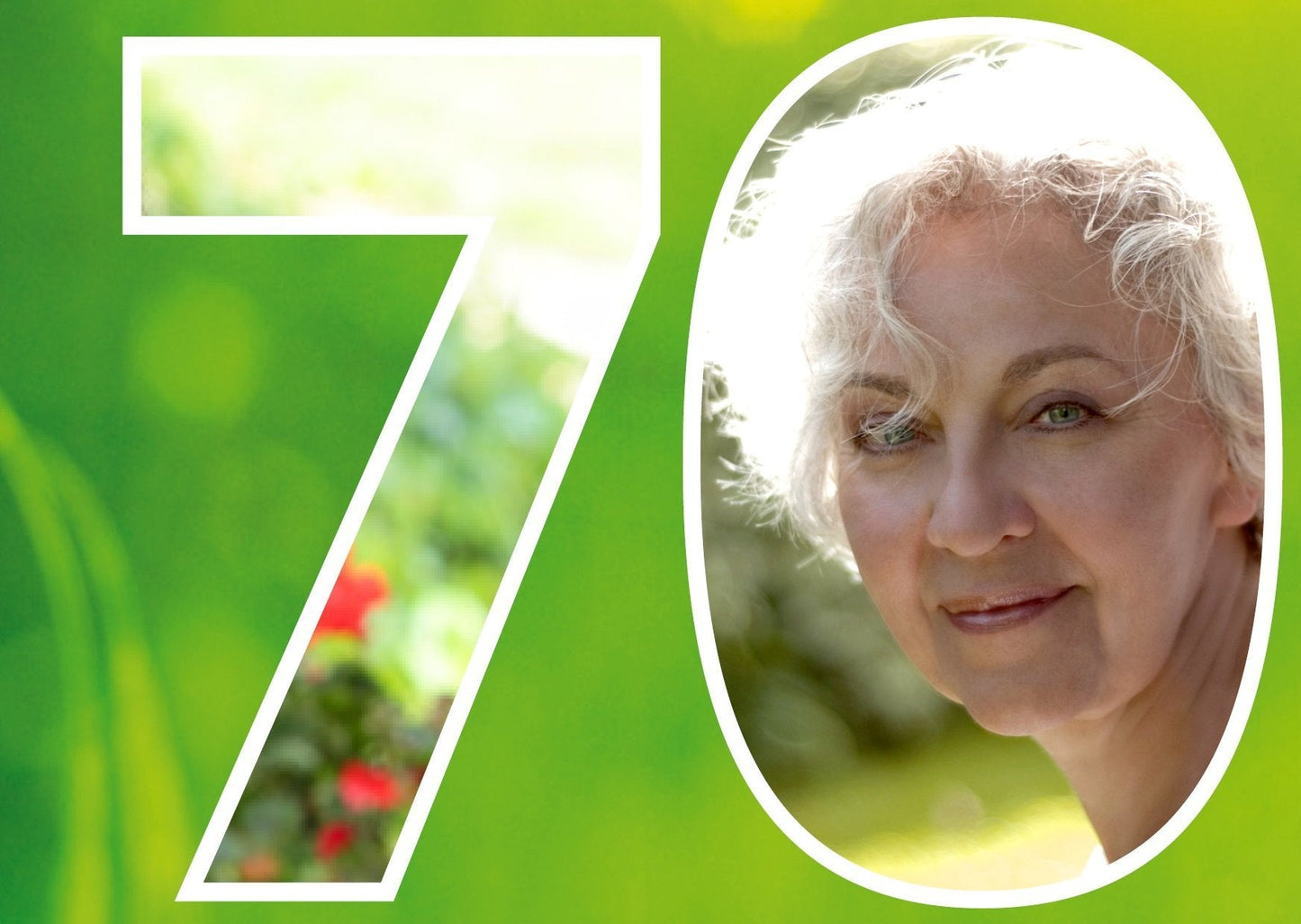 Einladung zum 70. Geburtstag: Zahl 70 mit Foto Individuelle Einladung
