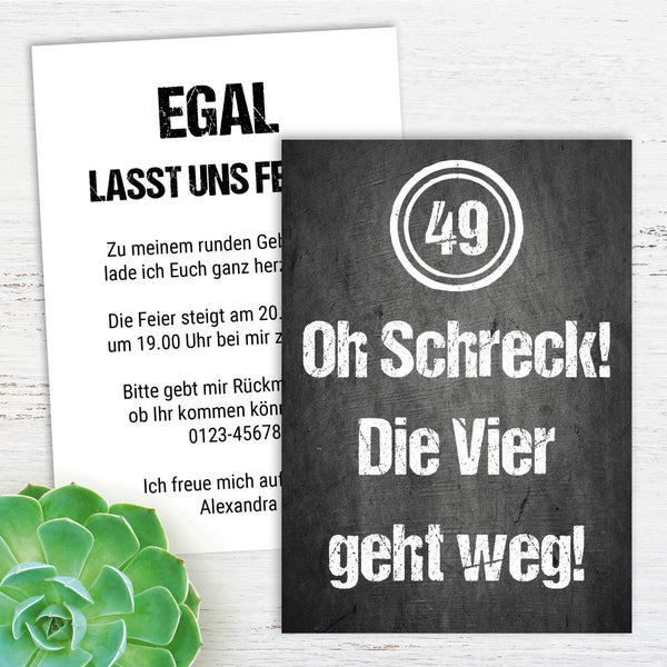 Einladung zum Geburtstag Oh Schreck! Die Vier geht weg! Individuelle