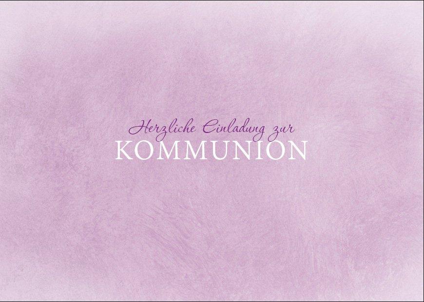 Einladung zur Kommunion: Schraffur rosa Individuelle Einladung