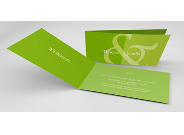 Einladungskarte zur Hochzeit: Namen in Grün Individuelle Einladung