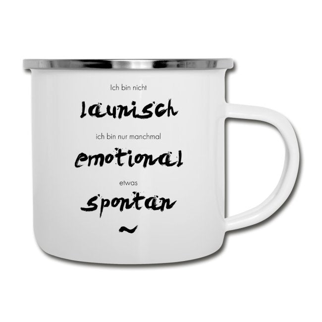 Emaille Tasse "Emotional spontan" - Individuelle Einladung