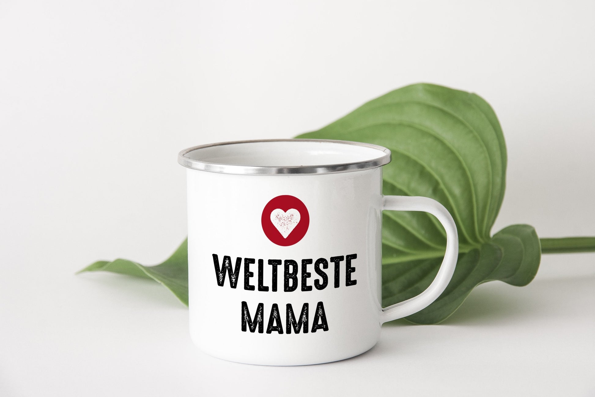 Emaille Tasse "Weltbeste Mama" - Individuelle Einladung