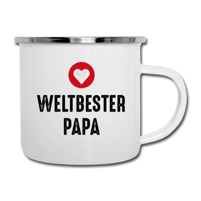 Emaille Tasse "Weltbester Papa" - Individuelle Einladung