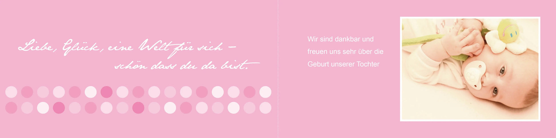 Geburtskarte: Schön, dass Du da bist - rosa Individuelle Einladung