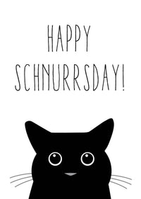 Glückwunsch - Postkarte: Happy Schnurrsday - Individuelle Einladung