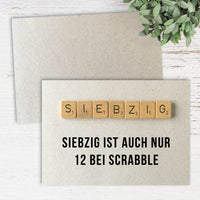Glückwunsch - Postkarte: Scrabble 70 - Individuelle Einladung