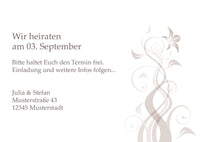 Save the Date Karten: Braun floral