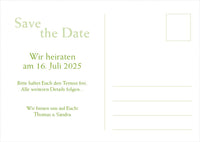 Save the Date Karten: Namen in Grün Individuelle Einladung