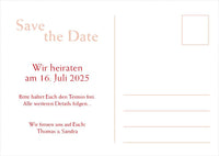 Save the Date Karten: Namen in Rot Individuelle Einladung