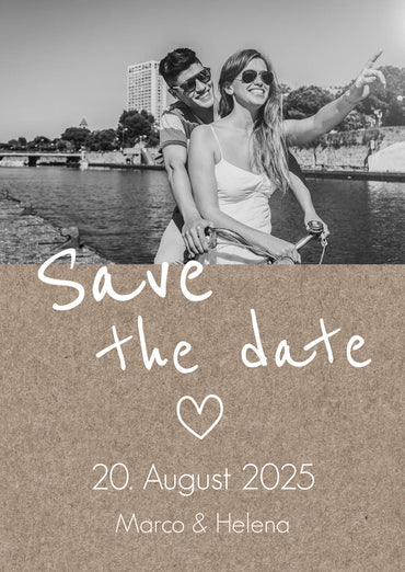Save the Date Karten: Rustikal mit Foto Individuelle Einladung