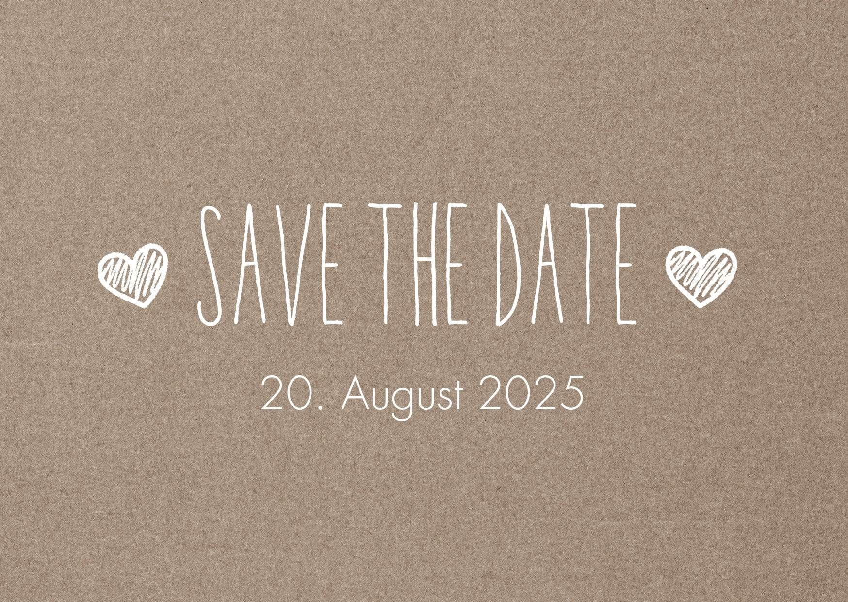 Save the Date Karten: Rustikal mit Herz Individuelle Einladung