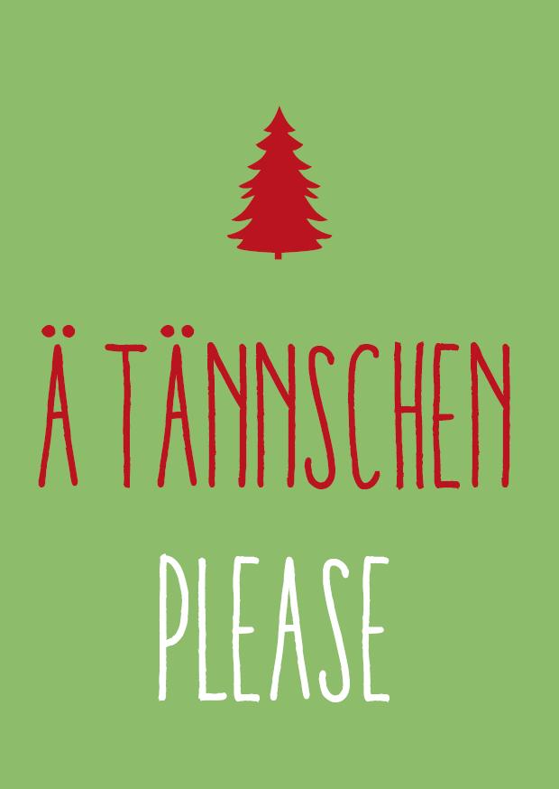 Weihnachts - Postkarte: Ä TÄNNSCHEN PLEASE - Individuelle Einladung