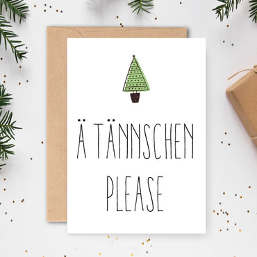 Weihnachts - Postkarte: Ä TÄNNSCHEN PLEASE - Individuelle Einladung