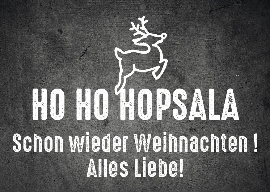 Weihnachts - Postkarte: Ho Ho Hopsala - Individuelle Einladung