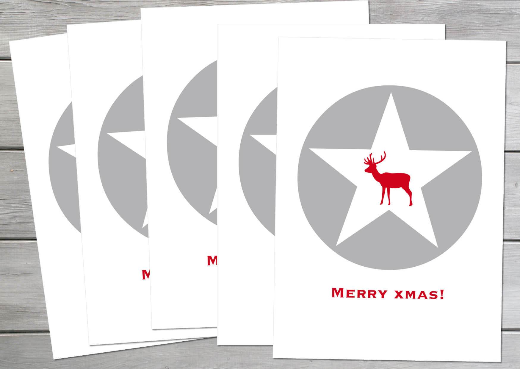 Weihnachts - Postkarte: MERRY XMAS! - Individuelle Einladung