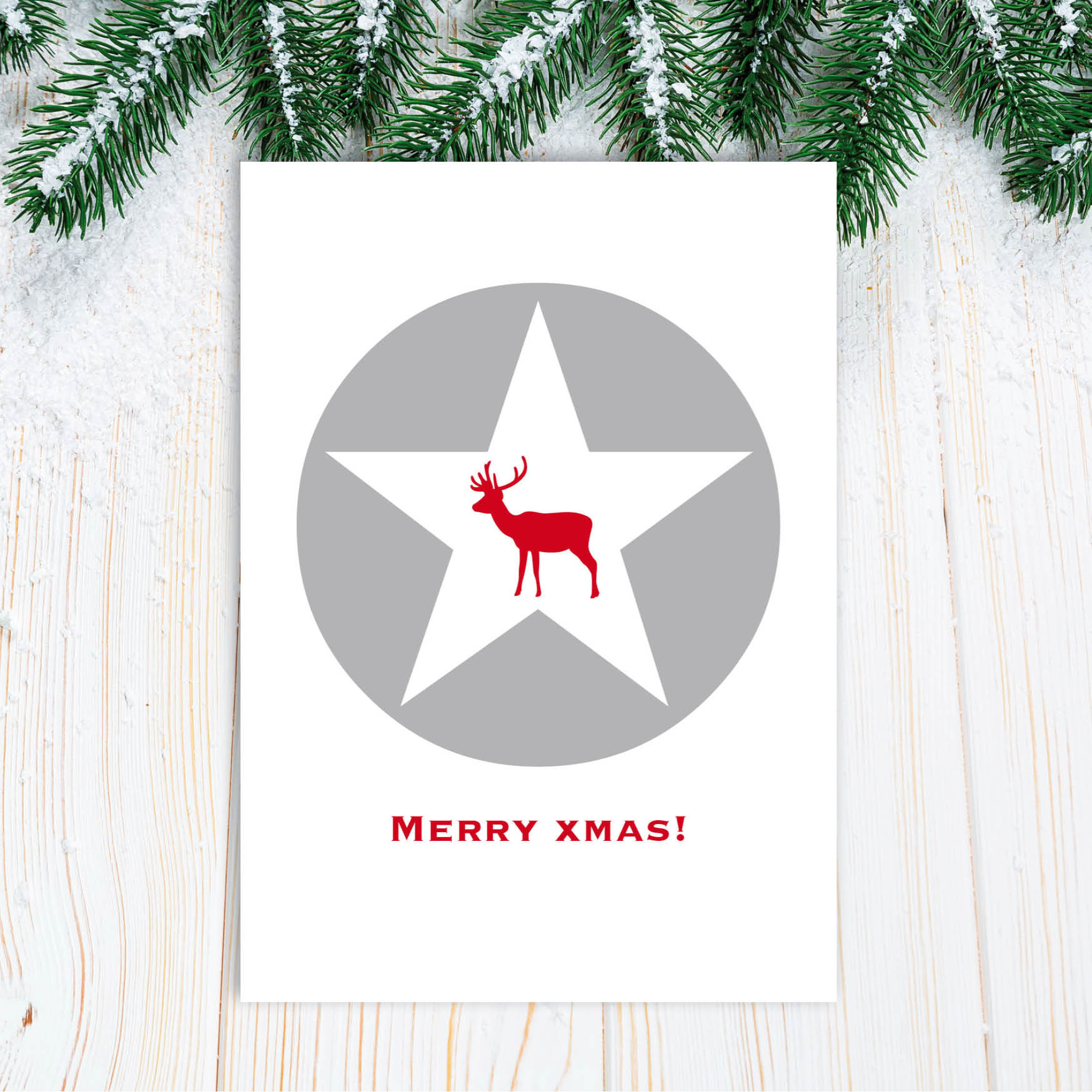 Weihnachts - Postkarte: MERRY XMAS! - Individuelle Einladung